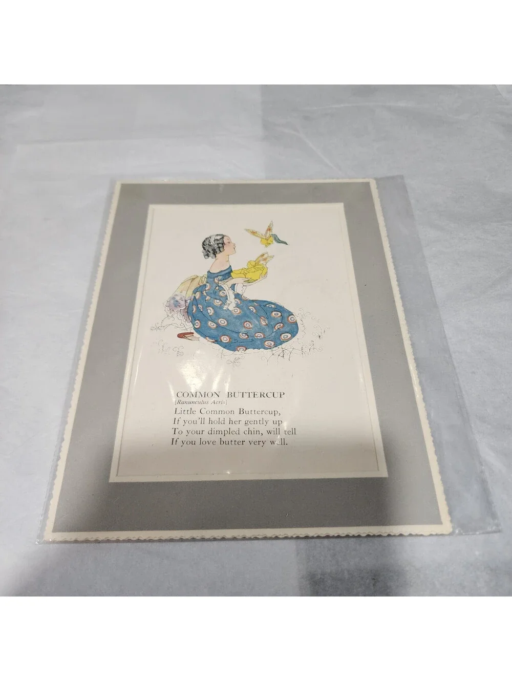 Vtg 1920s Cheerful Cherub 4 Book Pages 8 Poems 1918 Flower Fairy Matt Print Lot
